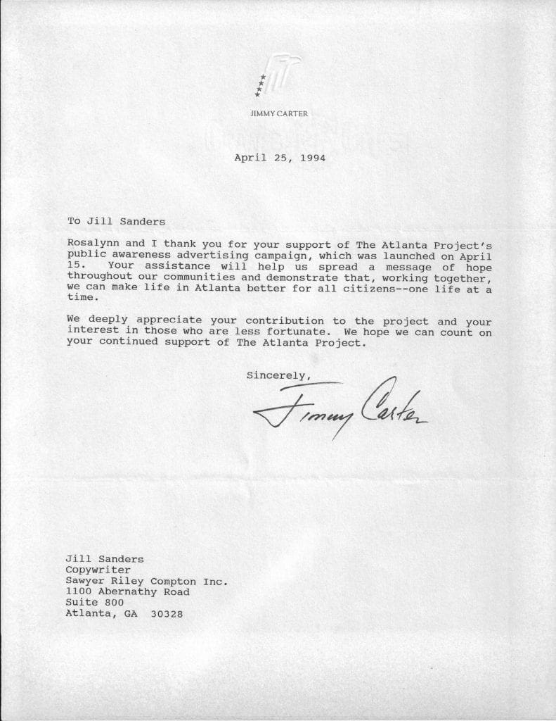 Lettera di Jimmy Carter