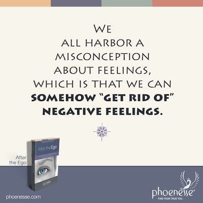 We all harbor a misconception about feelings, which is that we can somehow “get rid of” negative feelings.