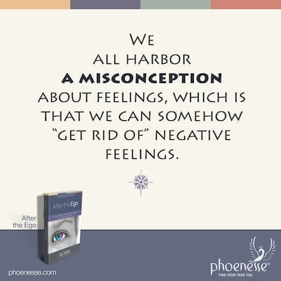 We all harbor a misconception about feelings, which is that we can somehow “get rid of” negative feelings.