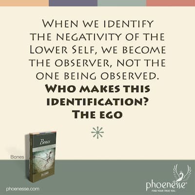 When we identify the negativity of the Lower Self, we become the observer, not the one being observed. Who makes this identification? The ego