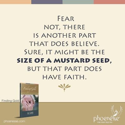 Fear not, there is another part that does believe. Sure, it might be the size of a mustard seed, but that part does have faith.