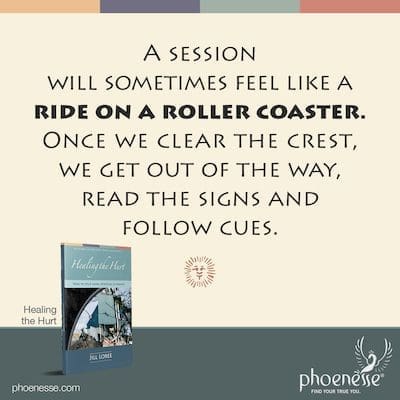 A session will sometimes feel like a ride on a roller coaster. Once we clear the crest, we get out of the way, read the signs and follow cues.