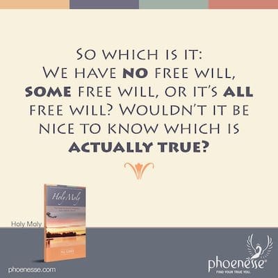 So which is it: We have no free will, some free will, or it’s all free will? Wouldn’t it be nice to know which is actually true?