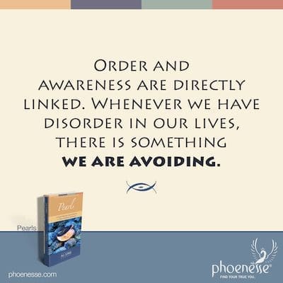 आदेश और जागरूकता सीधे जुड़े हुए हैं। जब भी हमारे जीवन में विकार होता है, तो कुछ ऐसा होता है जिससे हम परहेज करते हैं।