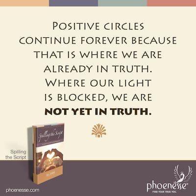 Positive circles continue forever because that is where we are already in truth. Where our light is blocked, we are not yet in truth.