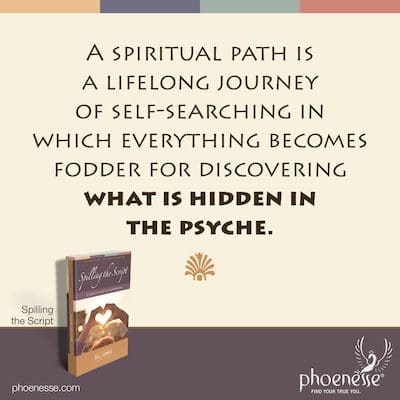 A spiritual path is a lifelong journey of self-searching in which everything becomes fodder for discovering what is hidden in the psyche.