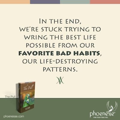 Am Ende stecken wir fest darin, unseren liebsten schlechten Gewohnheiten – unseren lebenszerstörenden Mustern – das bestmögliche Leben abzuringen.